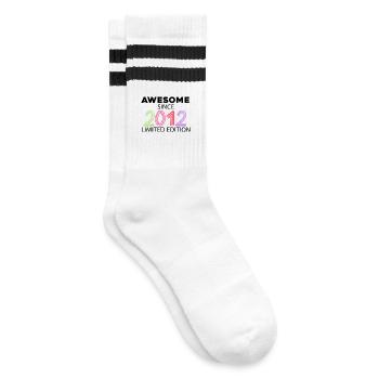 Fantastic since 2012 - Vintage 2012 - Striped tennis socks - white/black - Right
