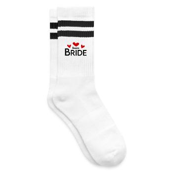 Team Bridal Wedding Celebration - Striped tennis socks - white/black - Right