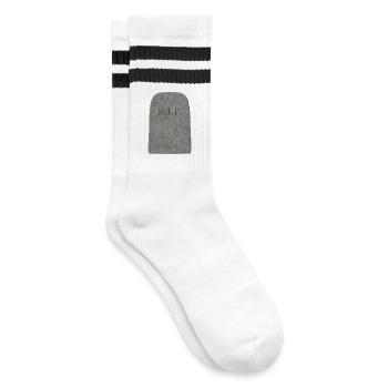 Engraving stone, gravestone with R.I.P. lettering - Striped tennis socks - white/black - Right