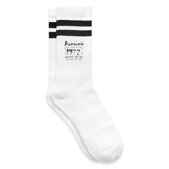 1972 - Jahrgang 1972 - Gestreifte Tennissocken - Weiß/Schwarz - Rechts