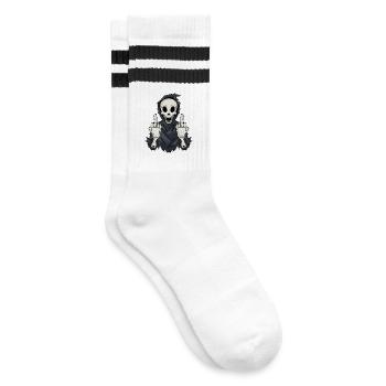 Grim Reaper montre le majeur - Chaussettes de tennis - blanc/noir - Droite