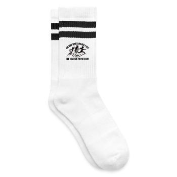 Für Manche Sportarten Braucht Man Einen Ball Tri - Gestreifte Tennissocken - Weiß/Schwarz - Rechts