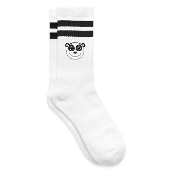 Panda Head Bear Cute - Striped tennis socks - white/black - Right