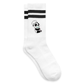 Panda Chef Mignon - Chaussettes de tennis - blanc/noir - Droite