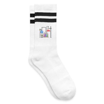 Chemie Labor Wissenschaft Chemiker - Gestreifte Tennissocken - Weiß/Schwarz - Rechts