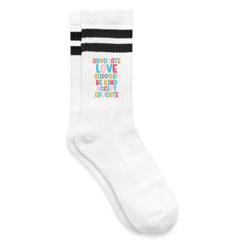 Plaidoyer Amour Soutien Accepter Soyez gentil - Chaussettes de tennis - blanc/noir - Droite