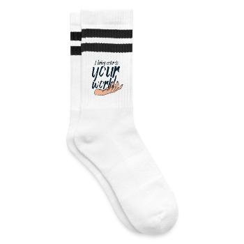 I bring color to your world Nail Tech - Striped tennis socks - white/black - Right