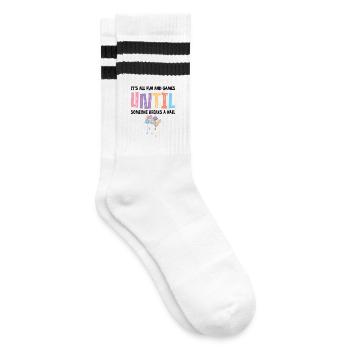 All just fun and games for nail technicians - Striped tennis socks - white/black - Right
