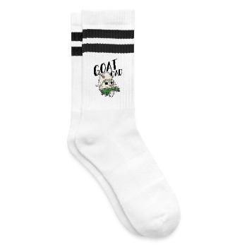 Ziegen Papa - Gestreifte Tennissocken - Weiß/Schwarz - Rechts