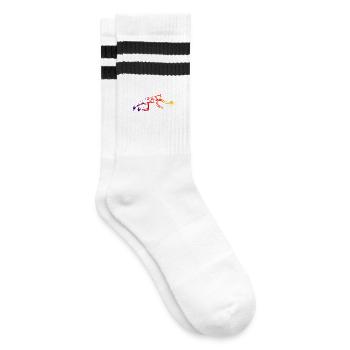 Catcher - Gestreifte Tennissocken - Weiß/Schwarz - Rechts