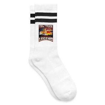 TOW TRUCK DRIVER USA - Gestreifte Tennissocken - Weiß/Schwarz - Rechts