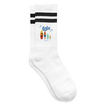 Surfing Family - Family Surfing Apparel - Striped tennis socks - white/black - Right
