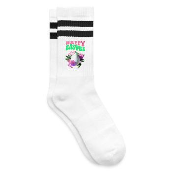 Joyeux Easter Easter Egg Art floral - Chaussettes de tennis - blanc/noir - Droite