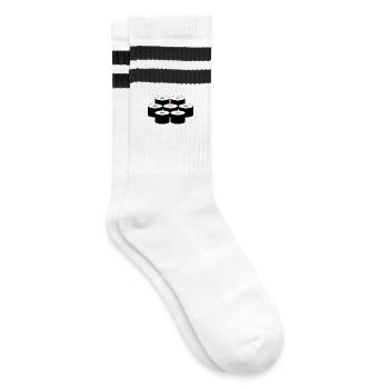 Sushi motif - Striped tennis socks - white/black - Right