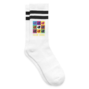 Team Snake - Striped tennis socks - white/black - Right