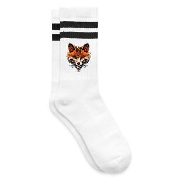 Schönheit des Fuchses ornamental - Gestreifte Tennissocken - Weiß/Schwarz - Rechts