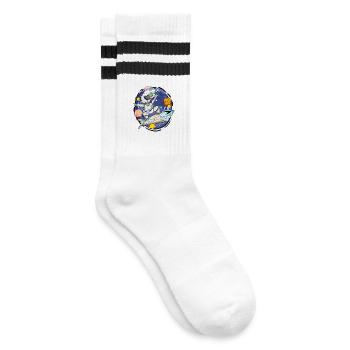 Astronaut in Space - Astronaut Motif for Kids - Striped tennis socks - white/black - Right