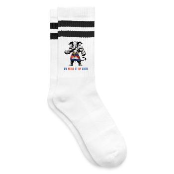 I am proud of my routes Cambodia - Striped tennis socks - white/black - Right