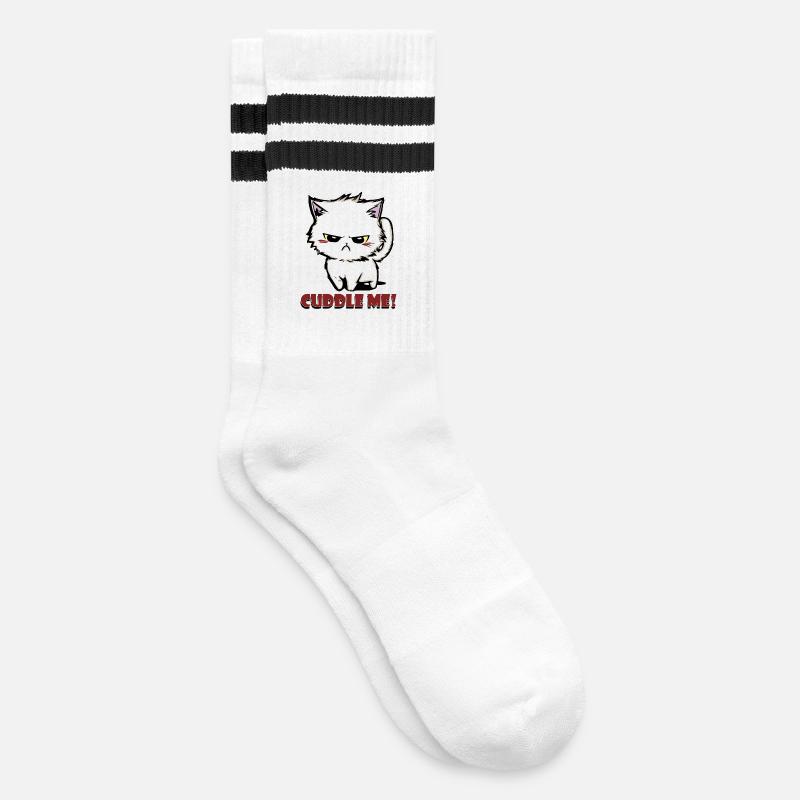 cuddle me - Gestreifte Tennissocken - Weiß/Schwarz