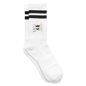 Funny Coffee Mug Saying - Striped tennis socks - white/black - Right