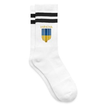 Ukrainian flag, Ukrainian pride - Striped tennis socks - white/black - Right