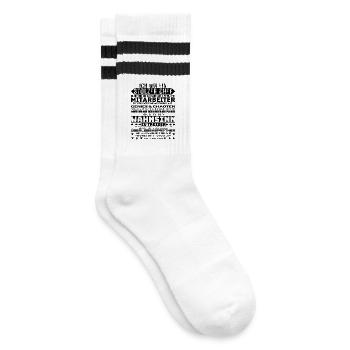 Stolzer Chef Von Verdammt Tollen Mitarbeitern - Gestreifte Tennissocken - Weiß/Schwarz - Rechts