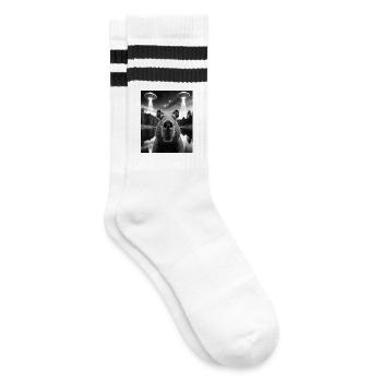 Visuals extraterrestres et bison mystérieux - Chaussettes de tennis - blanc/noir - Droite