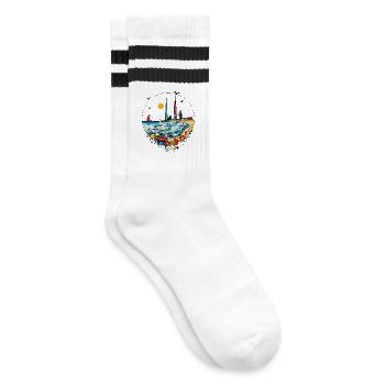 Dubai - Striped tennis socks - white/black - Right