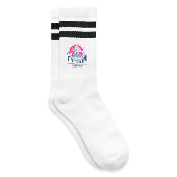 Eisbecher Retrowave - Gestreifte Tennissocken - Weiß/Schwarz - Rechts