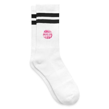 Singen heilt die Seele - Chor Chorleiterin Gesang - Gestreifte Tennissocken - Weiß/Schwarz - Rechts