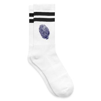 FINGERPRINT - Striped tennis socks - white/black - Right
