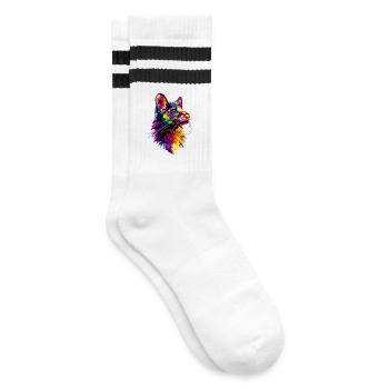 Tasmanian Devil Marsupial Tasmanian Devil - Striped tennis socks - white/black - Right