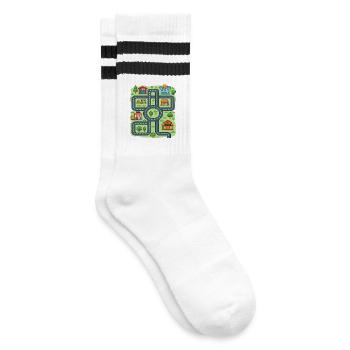 Spiele Autos auf Papas Rücken Lustige Kinder und Vatertag - Gestreifte Tennissocken - Weiß/Schwarz - Rechts