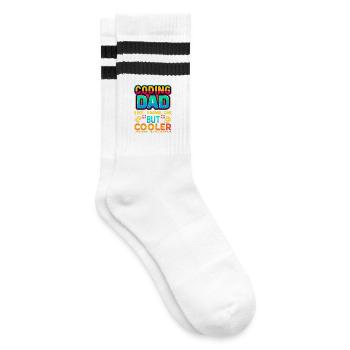 Programmieren Papa Cooler, Programmierer - Gestreifte Tennissocken - Weiß/Schwarz - Rechts