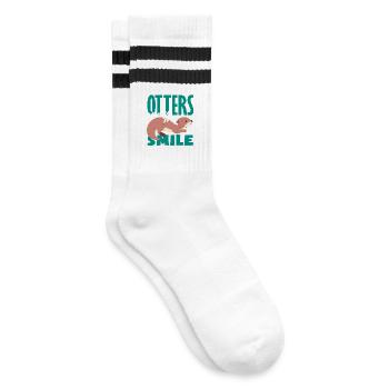Loutre de mer dessin animé Fais-moi sourire - Chaussettes de tennis - blanc/noir - Droite