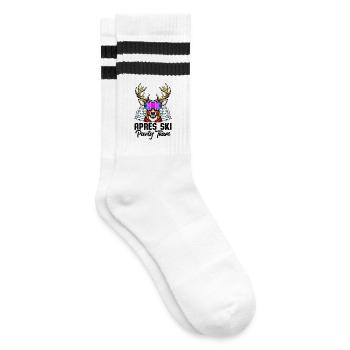 Apres Ski Party Team - Gestreifte Tennissocken - Weiß/Schwarz - Rechts