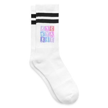 Rollschuhe Roller Skates Damen Kinder Mädchen - Gestreifte Tennissocken - Weiß/Schwarz - Rechts