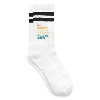 Favorite Physiotherapist Calls Me Sister - Striped tennis socks - white/black - Right