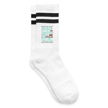 Welder Behind Every Smooth Bead Steel Welding - Striped tennis socks - white/black - Right