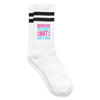 Fanatiques de fitness Hiit Like A Girl Gymnastique suédoise Gym - Chaussettes de tennis - blanc/noir - Droite