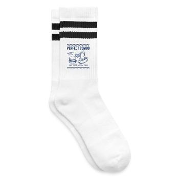 Perfect Combo – Fast Food Lovers Club - Striped tennis socks - white/black - Right