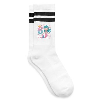 6e anniversaire de la sirène 6 ans - Chaussettes de tennis - blanc/noir - Droite