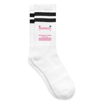 My level of sarcasm pharmacist - Striped tennis socks - white/black - Right