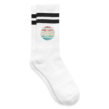 14th Birthday 2012 Boys and Girls Gift - Striped tennis socks - white/black - Right