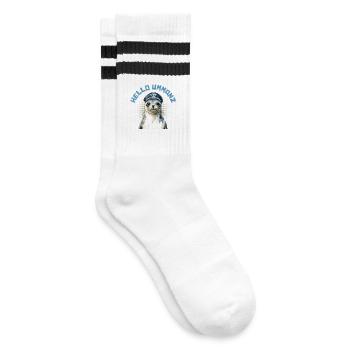 Island Ummanz MOIN UMMANZ Baltic Sea Holiday Funny - Striped tennis socks - white/black - Right