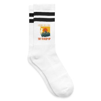 Je grimpe comme une fille grimpant la chemise des montagnes - Chaussettes de tennis - blanc/noir - Droite