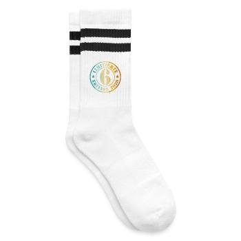 6th Birthday Boy Girl - Striped tennis socks - white/black - Right
