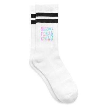 Somebody Feral Child Tie-Dye - Gestreifte Tennissocken - Weiß/Schwarz - Rechts