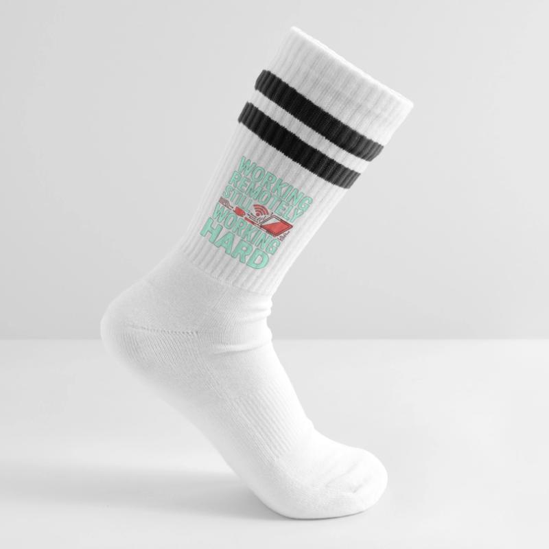 Remote Developer Working Remotely Web Programmer Striped tennis socks
