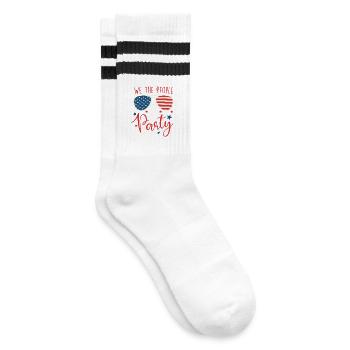 Nous, le peuple, aimons faire la fête aux États-Unis - Chaussettes de tennis - blanc/noir - Droite